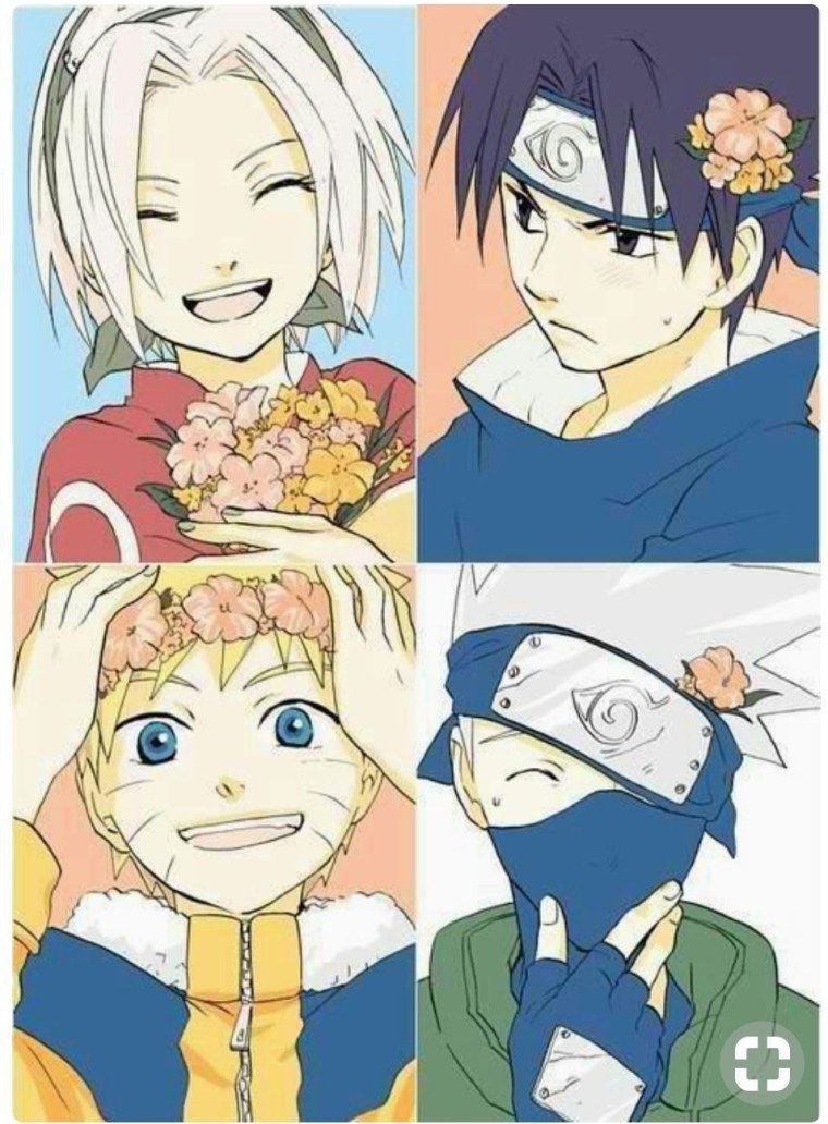 Наруто и Саске и Сакура и Какаси и Хината