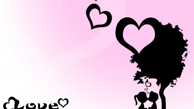 Черно белые обои любовь