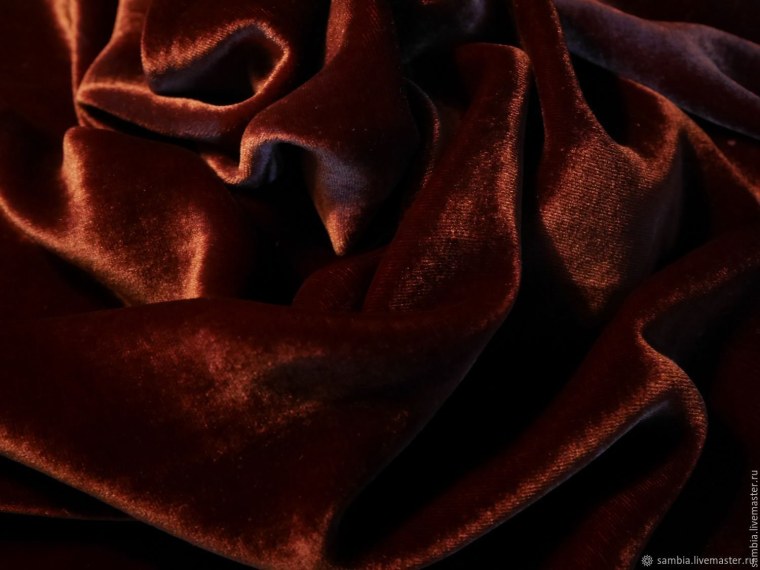 Ткань бархат коричневый