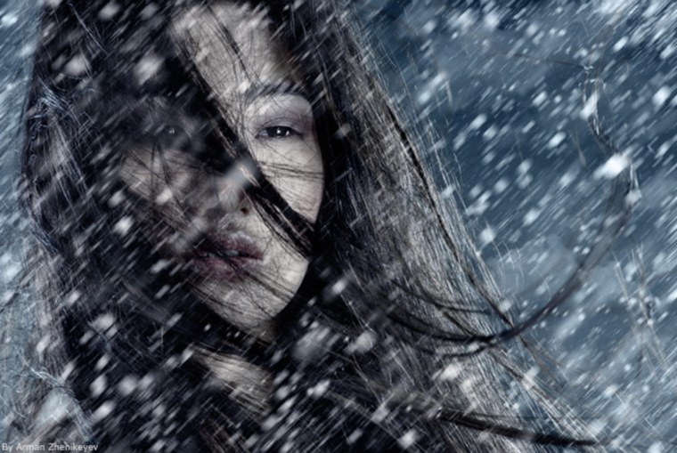 Крутой Постер с девушкой зима