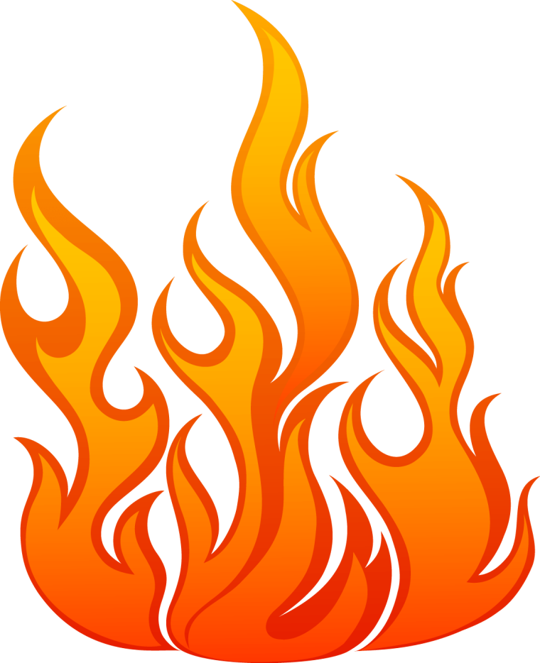 Огонь на сером фоне