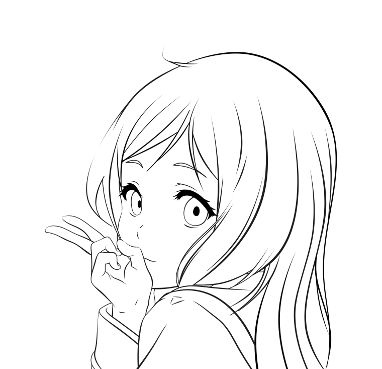 Контуры для рисования аниме