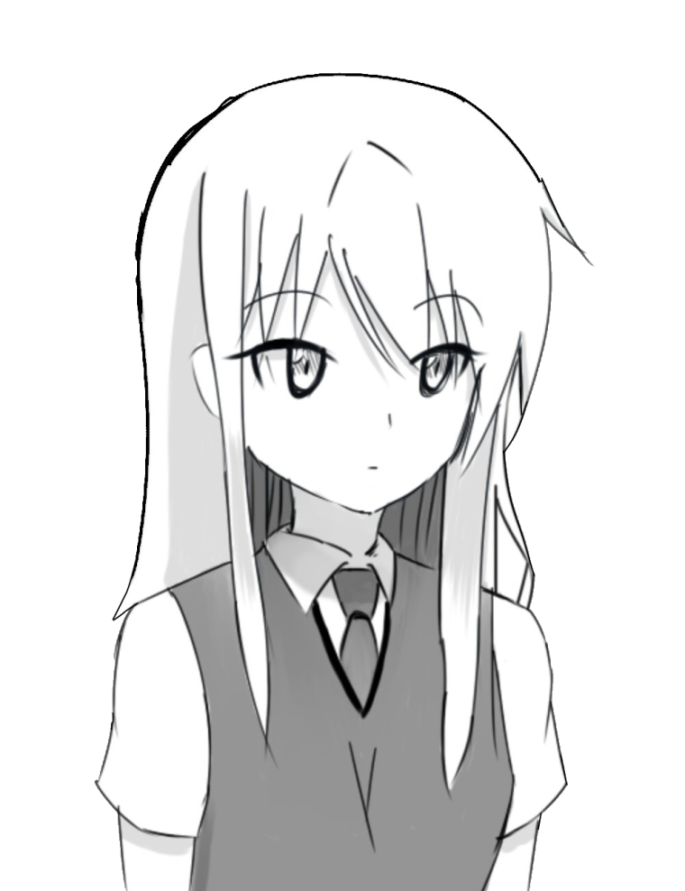 Масиро Сиина чёрно белая