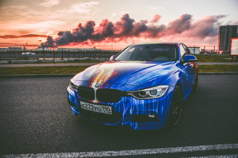 БМВ м5 ф90 в дыму