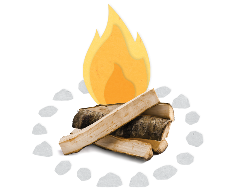 Дрова костер вектор