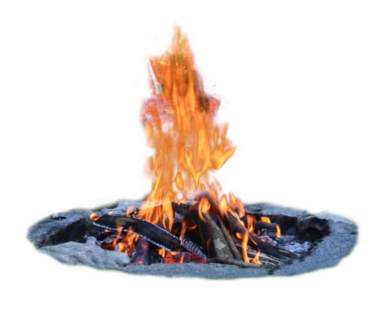 Кострище без фона