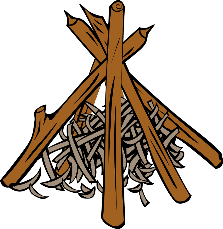 Костер шалаш