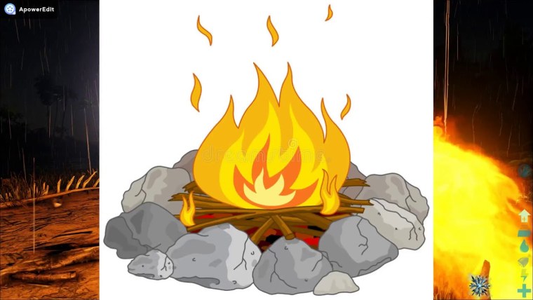 Костровый очаг на прозрачном фоне