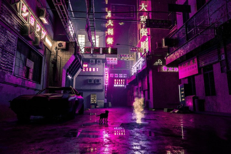 Найт Сити Cyberpunk переулок