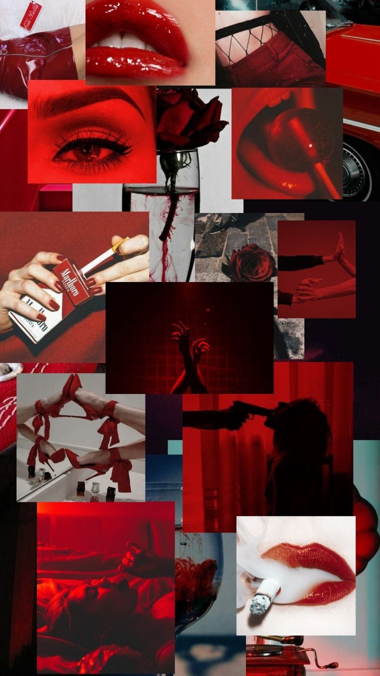 Эстетика красного цвета коллаж