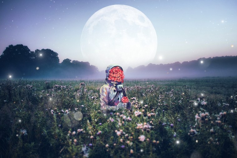 Космонавт в цветах