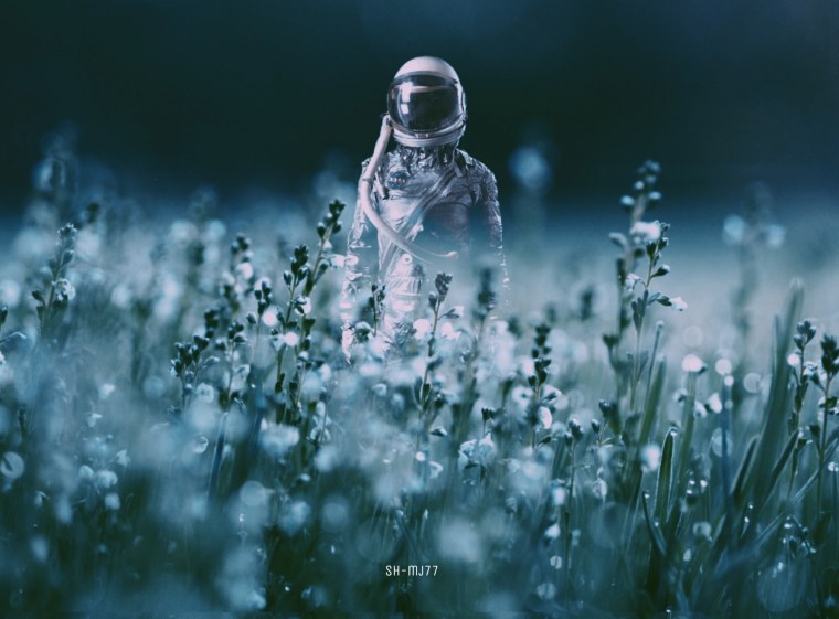 Космонавт в цветах