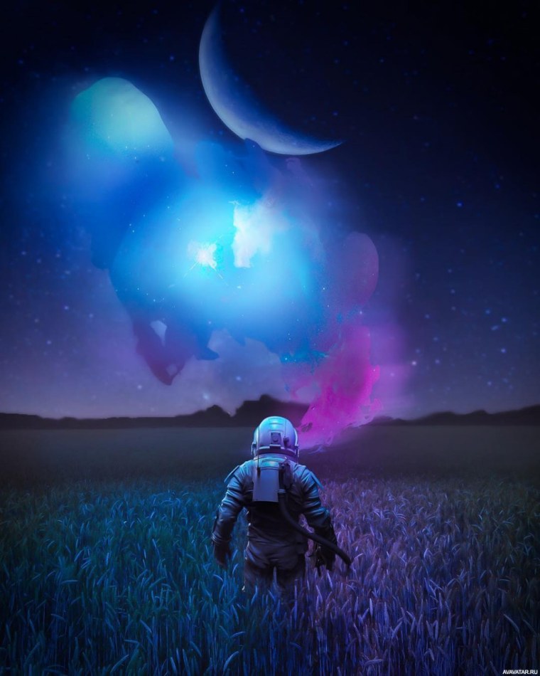 Космонавт на природе