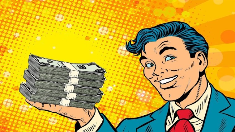 Человек с деньгами арт