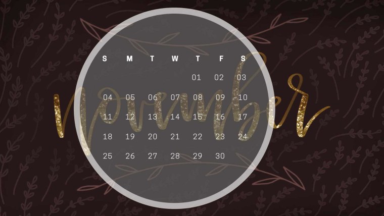 Обои на ноябрь с календарем