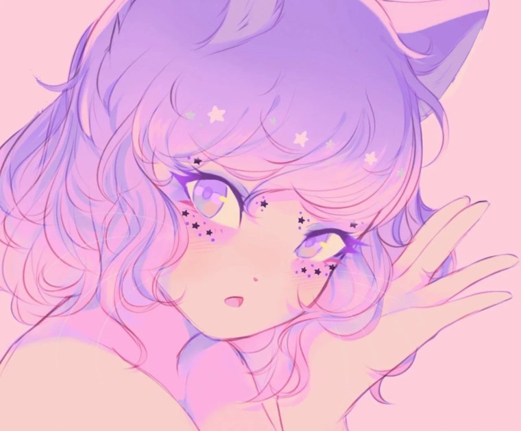 Фиолетовая тян Эстетика