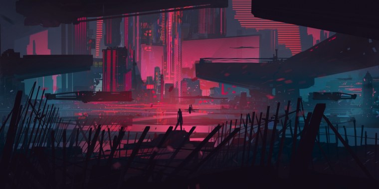 Cyberpunk Art City неон