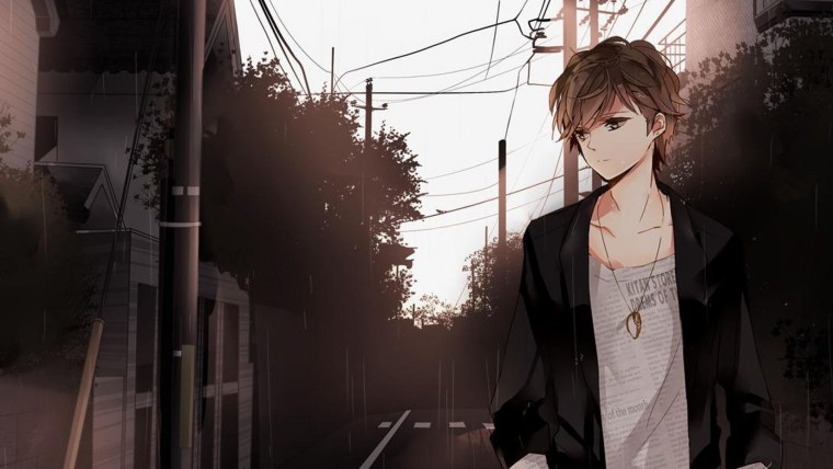 Аниме парень на темном фоне