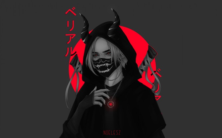 Аниме демон в маске