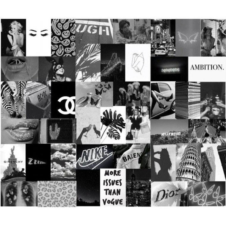 Чёрно белый коллаж на стену