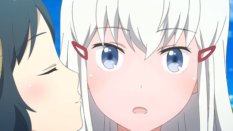 Аниме поцелуй в щеку