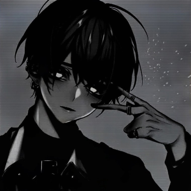 Парень прикрывает лицо аниме