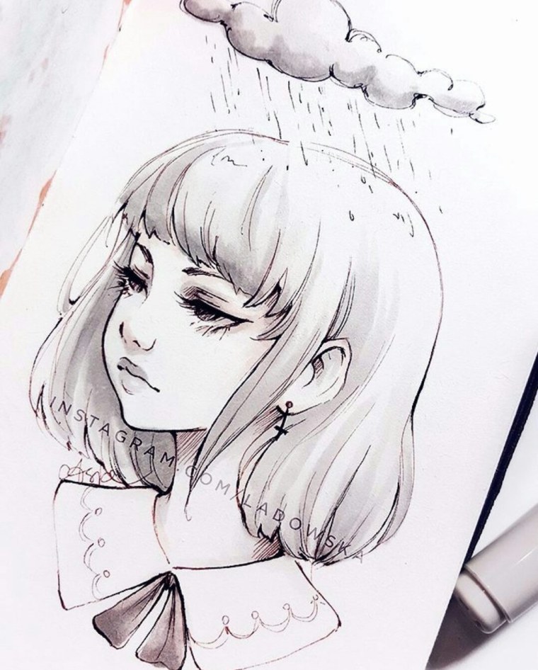 Скетчбук аниме карандашом