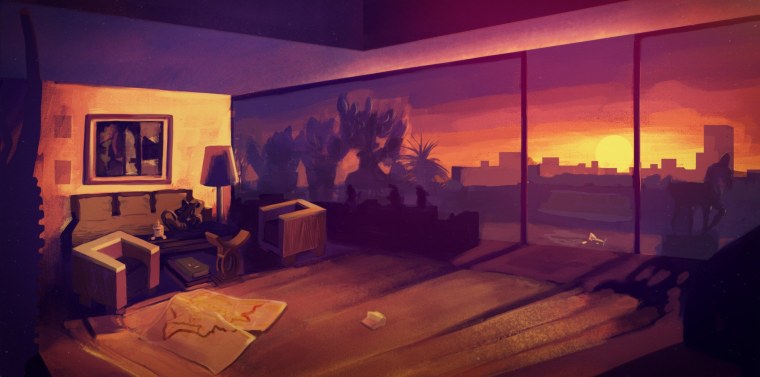 Комната вечером