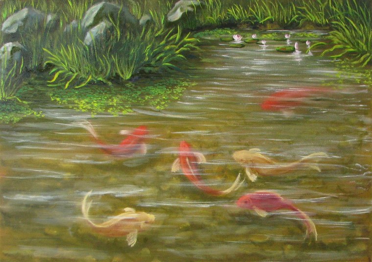 Черчилль художник пруд с золотыми рыбками
