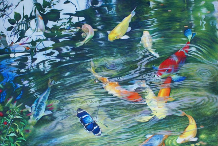 Карпы в пруду