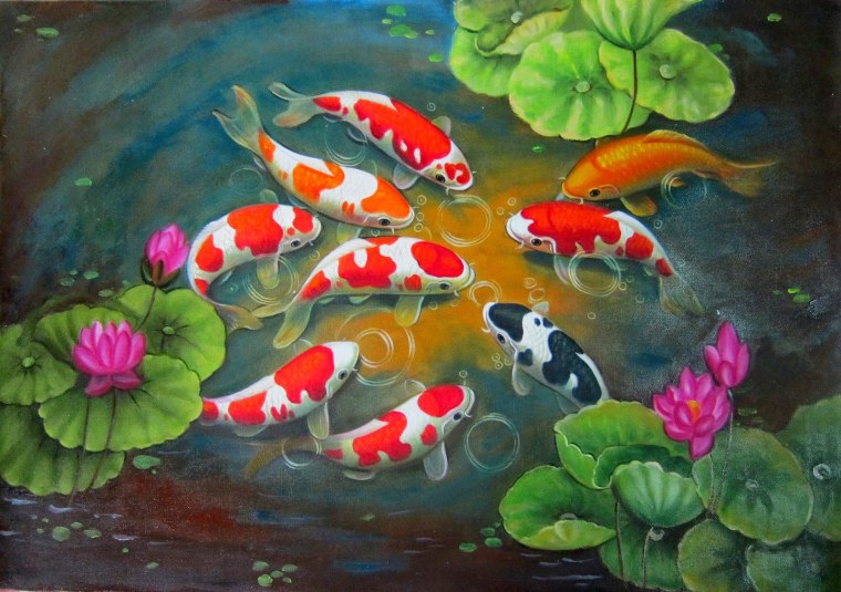 Девять Карпов фен шуй