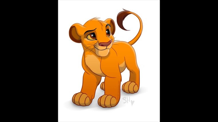 Король Лев Киара на белом фоне
