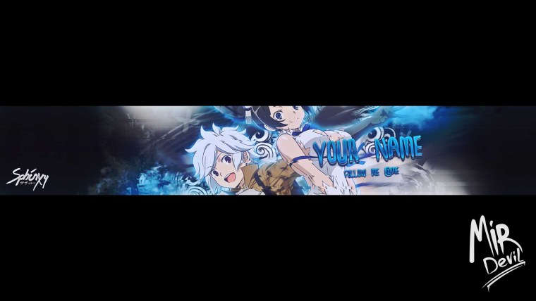 Шапка для ютуб канала аниме