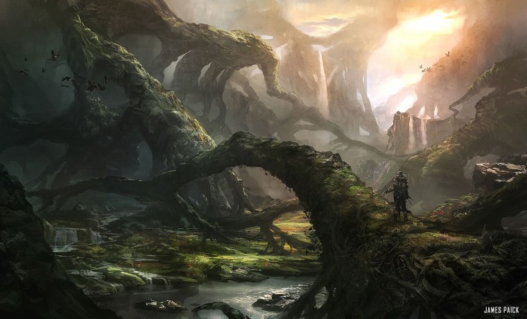 Инопланетный пейзаж живопись