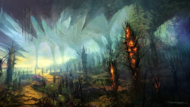 Инопланетные пейзажи фэнтези