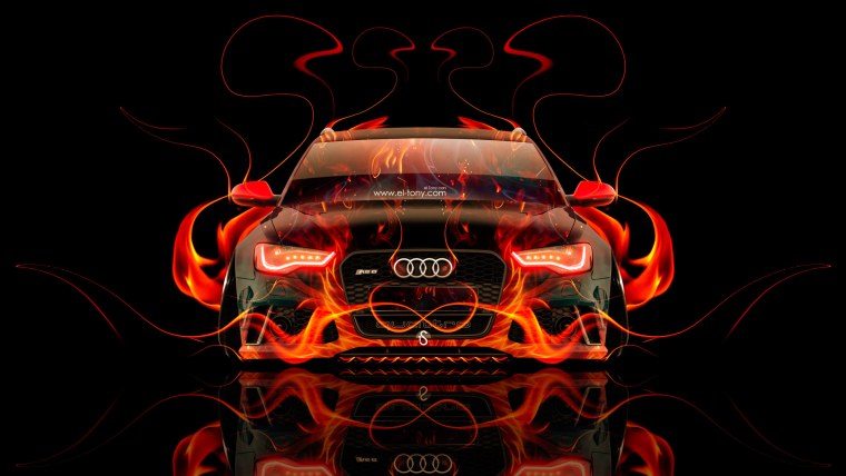 Логотип Ауди в огне