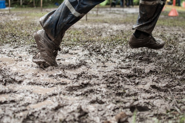 Следы шин на грязи