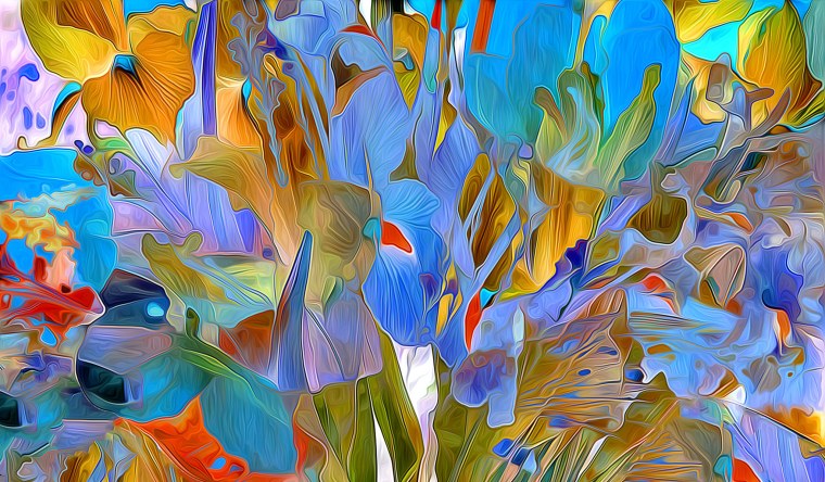 Абстракция цветы картины