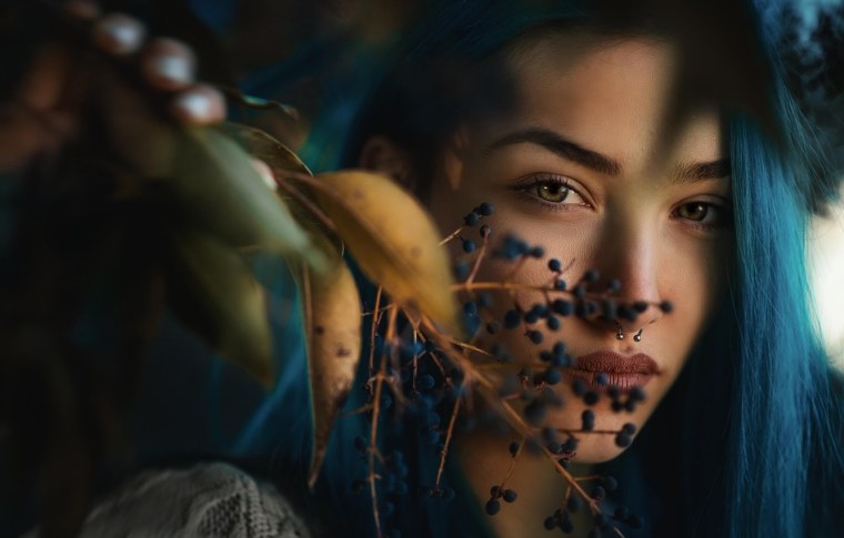 Лицо девушки макро