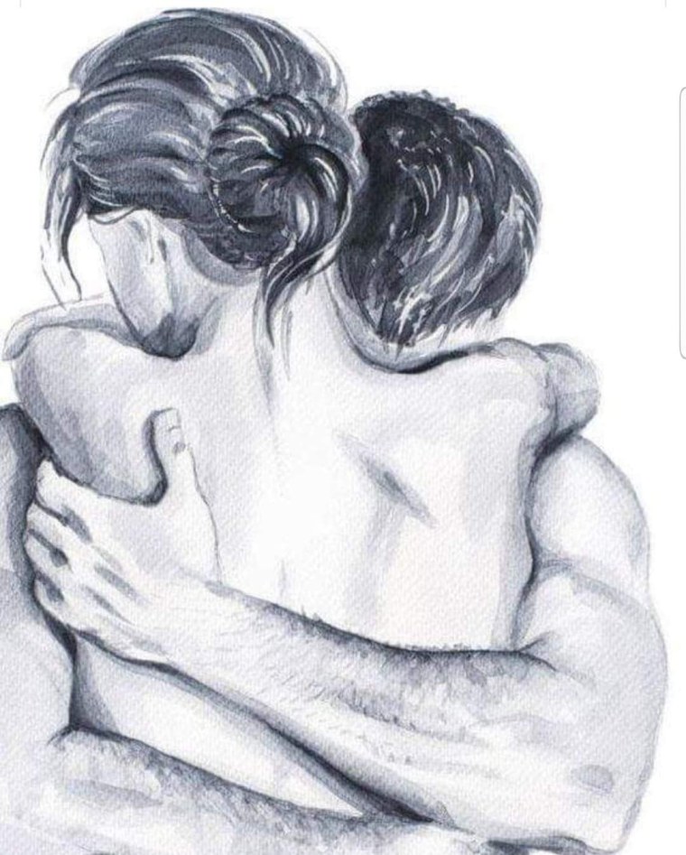 Объятия зарисовка
