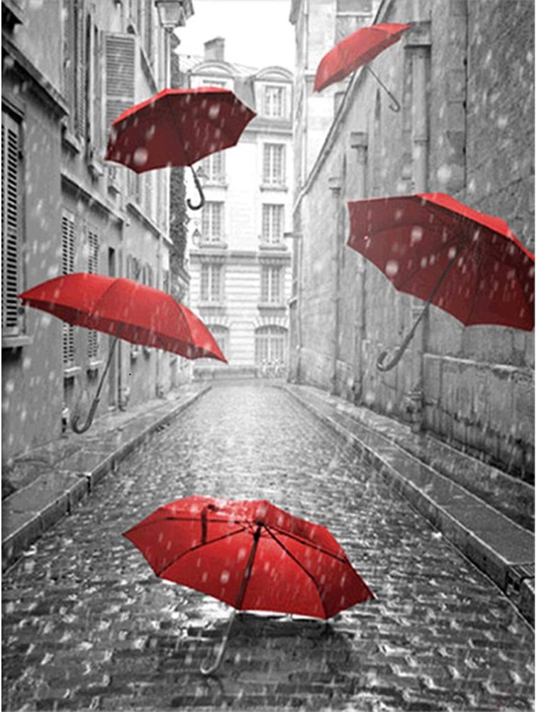 Красный зонт