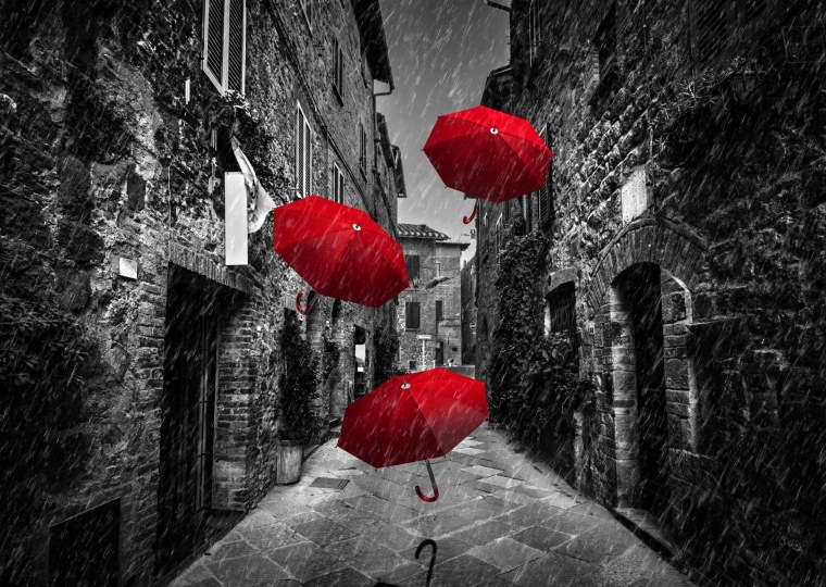 Зонтик красивый красный