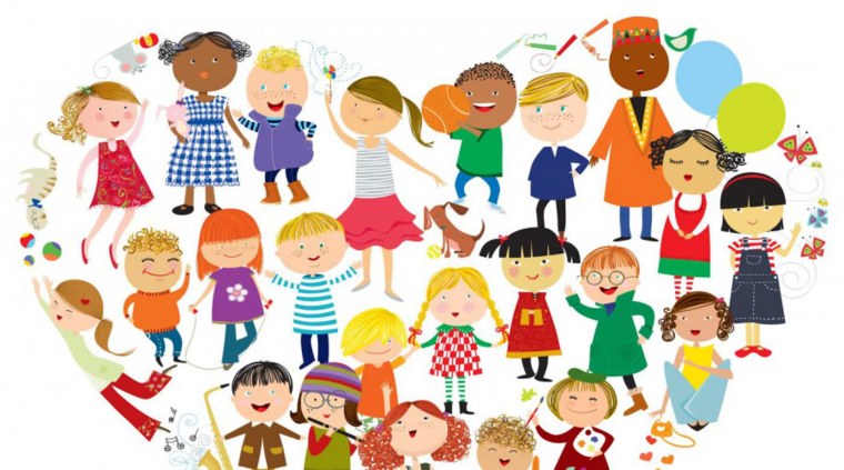 Дети разных народов на белом фоне