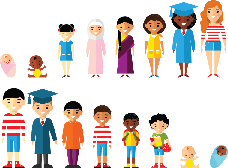 Иллюстрации людей разных возрастов