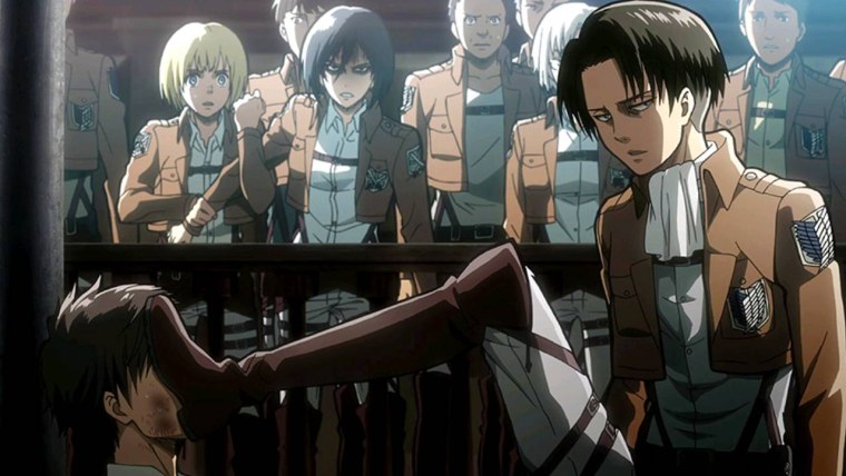 Атака титанов Леви избивает Эрена