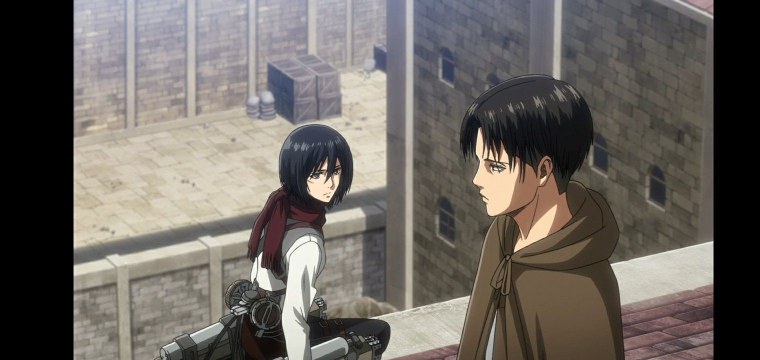 Атака титанов 3 Леви и Микаса