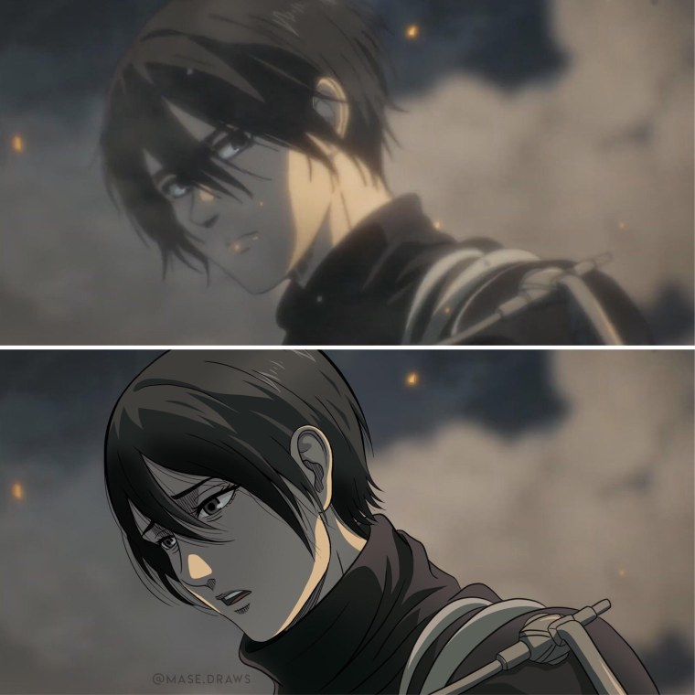 Микаса злится на Эрена