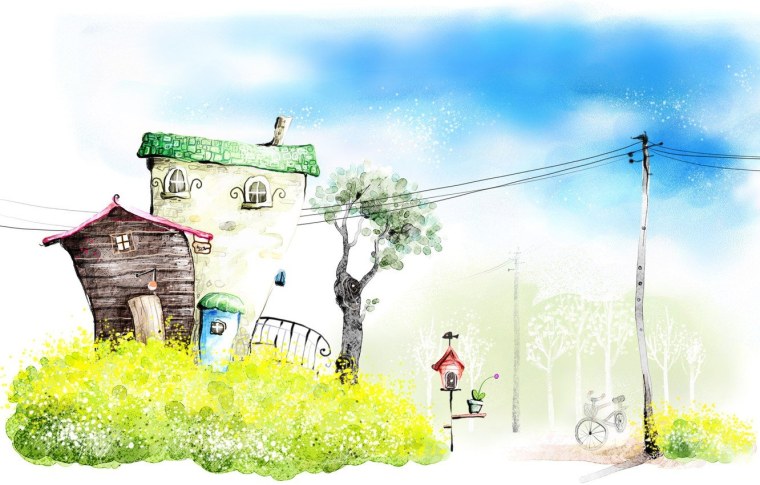 Фон с домиком для детей