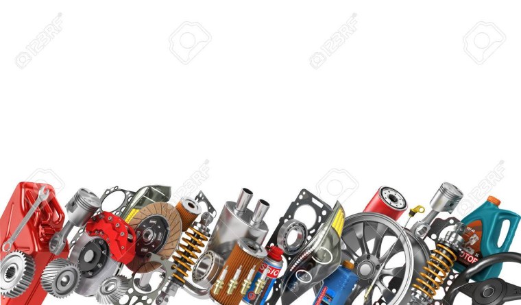 Автозапчасти на белом фоне