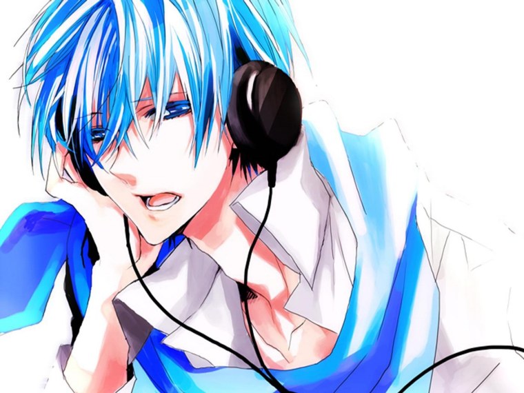 Аниме парень в наушниках